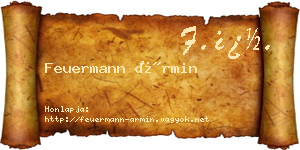 Feuermann Ármin névjegykártya